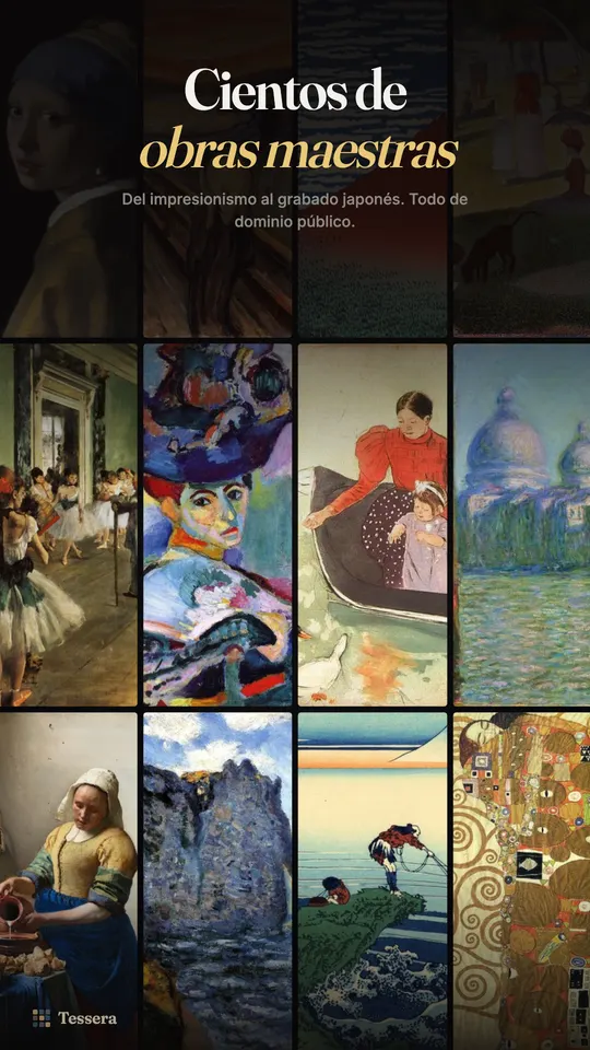 Un muro de pinturas de la colección, desde escenas impresionistas de ballet y de puertos hasta un grabado japonés en madera